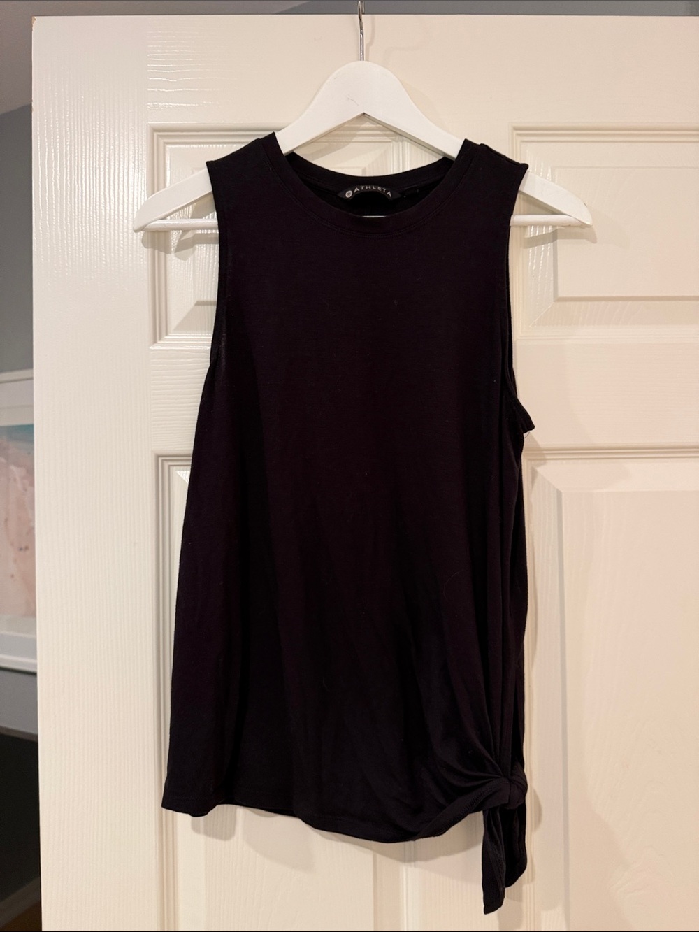 Athleta Black Tie-Hem Tank Top